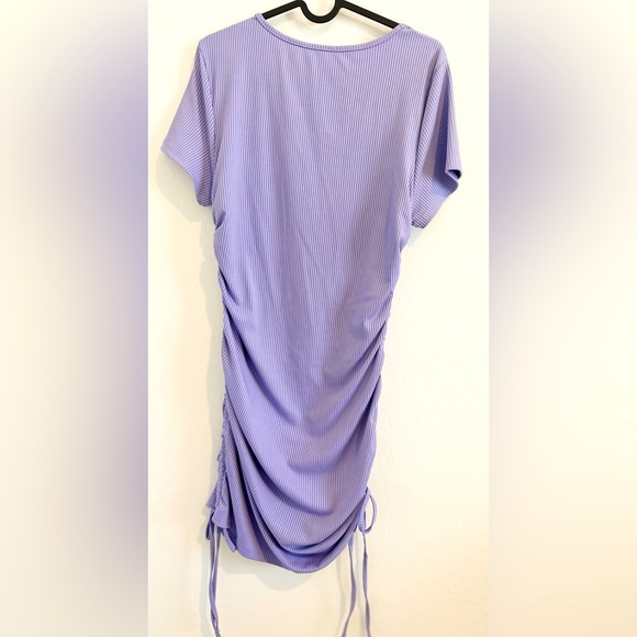 NWOT Solid Side Drawstring Ruched Bodycon Dress Lilac Girls XL - Picture 3 of 3